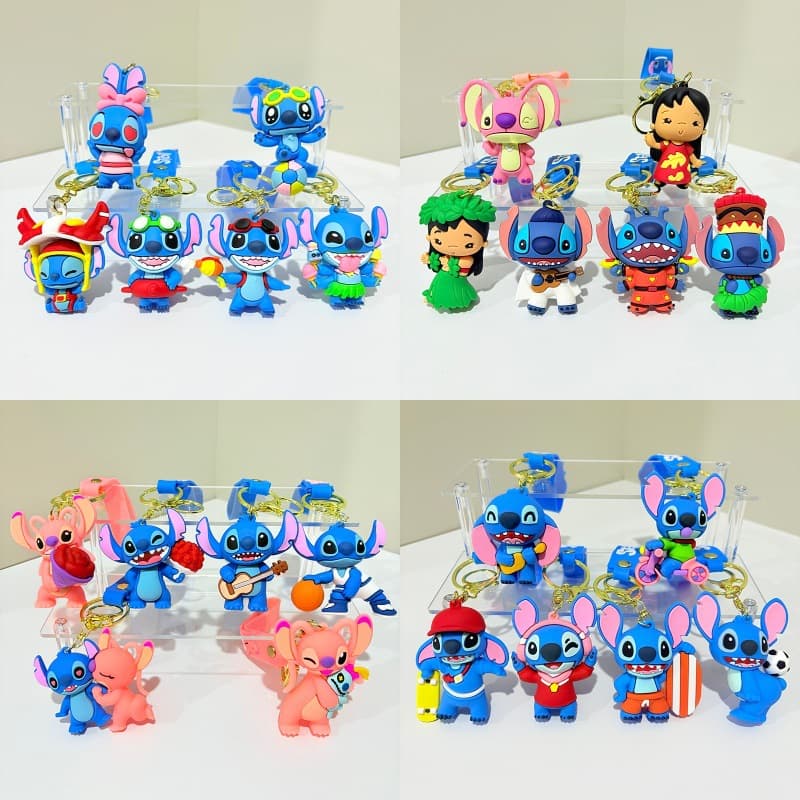 Creative Cartoon Stitch Cosplay Keychain Cute Tropical Grass Skirt Couple Stitch Keychain Small Gift