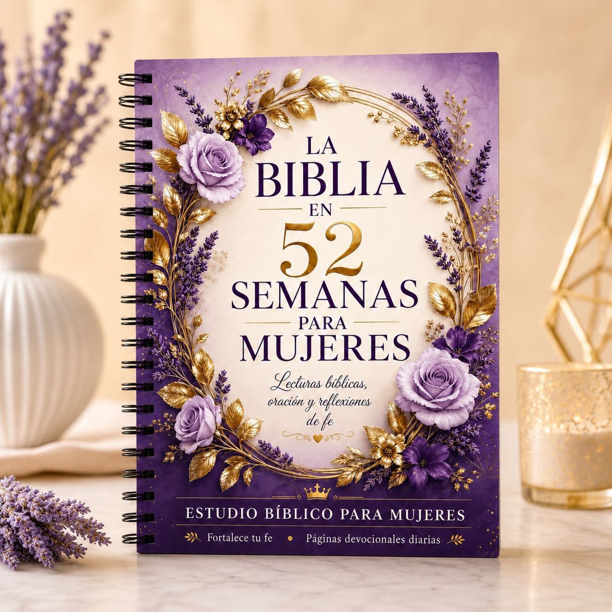 Cross-border Spanish Women's 52-Week Bible Study Devotional Manual Daily Scripture Reading Prayer Faith Guide