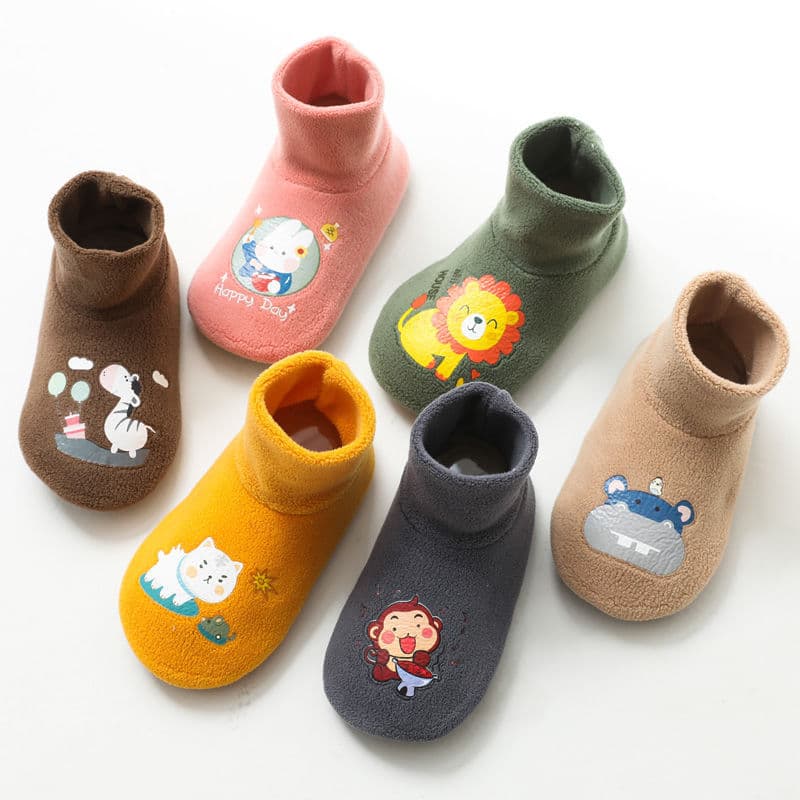 Baby Walking Shoes Autumn Winter Children Floor Socks Non-slip Crawling Socks Plush Thickened Floor Shoes Baby Socks