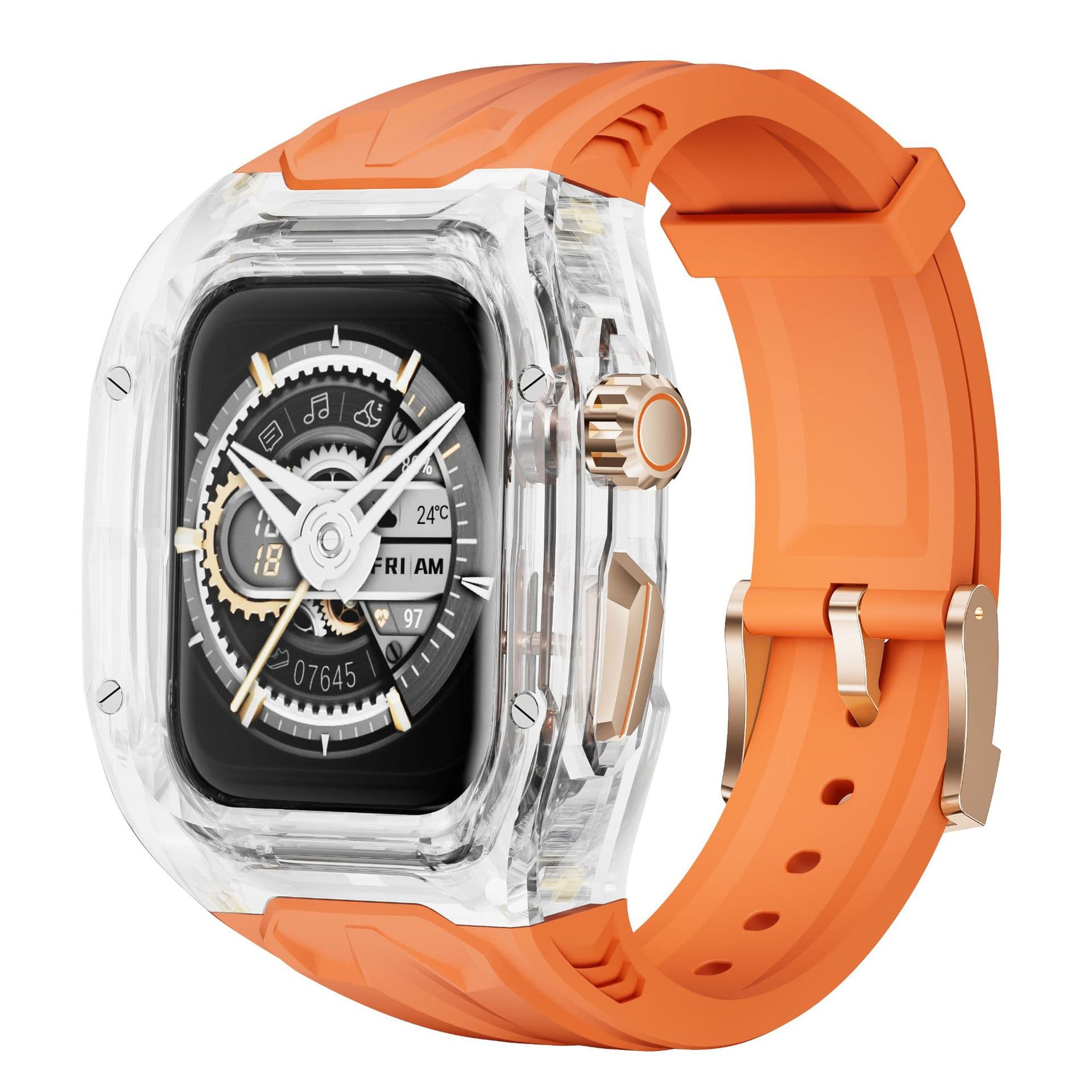 S11 Compatible with Apple Watch Series 10 iWatch Lamborghini-Style Richard Mille-Inspired Transparent Case Apple Watch Band
