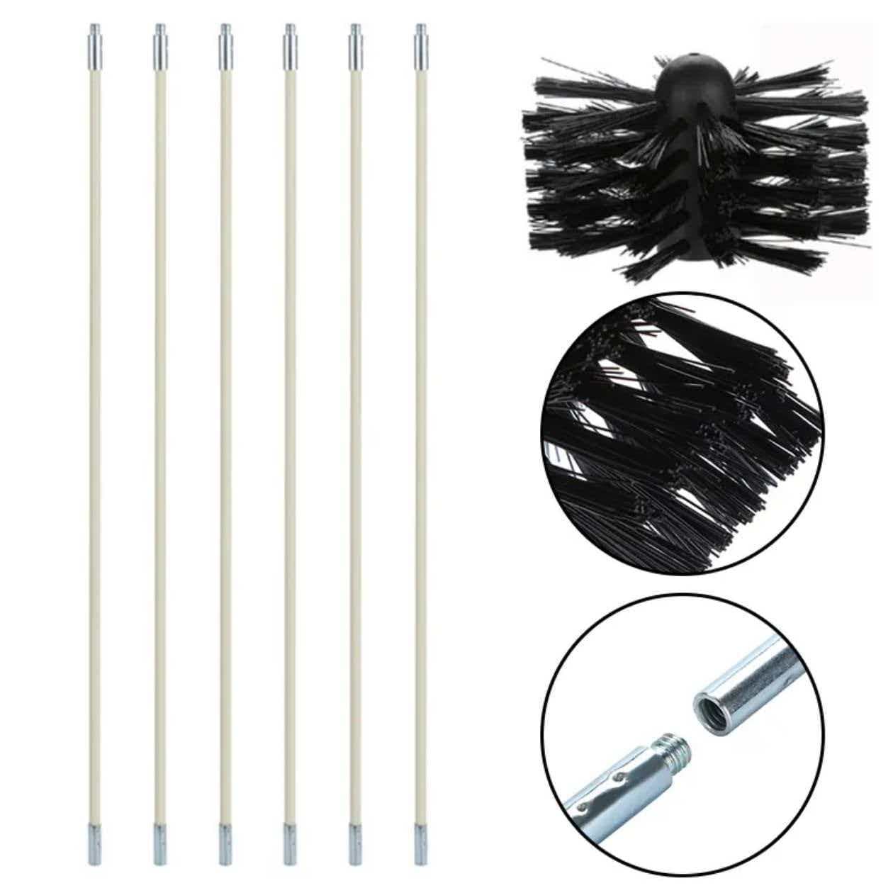 Chimney Brush, Pipe Cleaning, European & American Fireplace Cleaning Brush, Industrial Air Duct Dryer Cleaning Boiler Brush