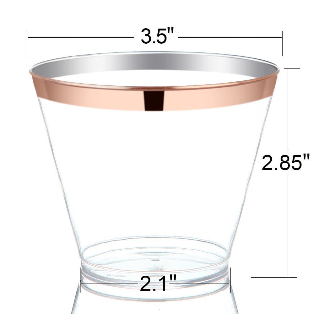 9oz Disposable Plastic Cups Transparent Hard Injection Cups For Dessert Restaurants Bar Drinks