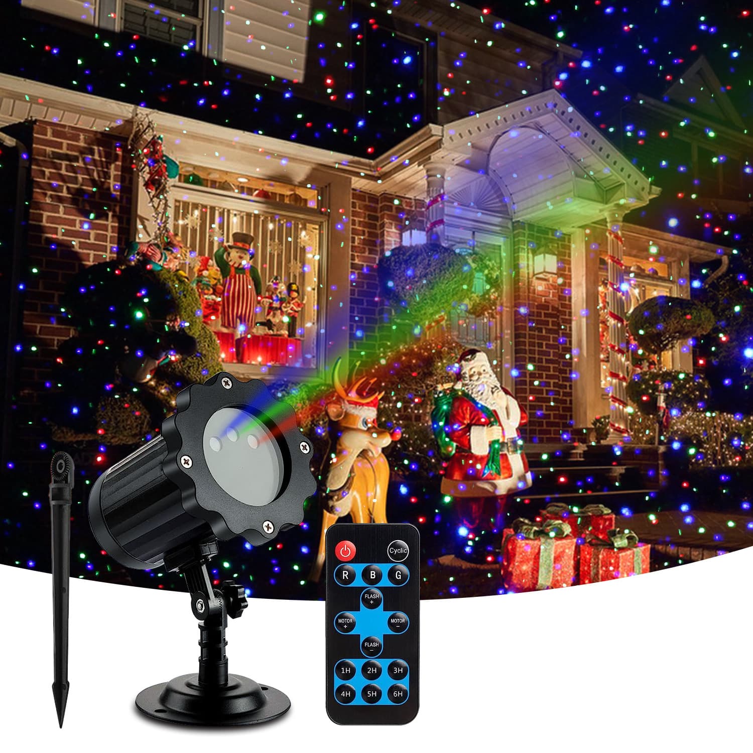 Cross-Border Remote Control Outdoor Waterproof Firefly Light, Garden Decoration with RGB Laser Starlight Projection