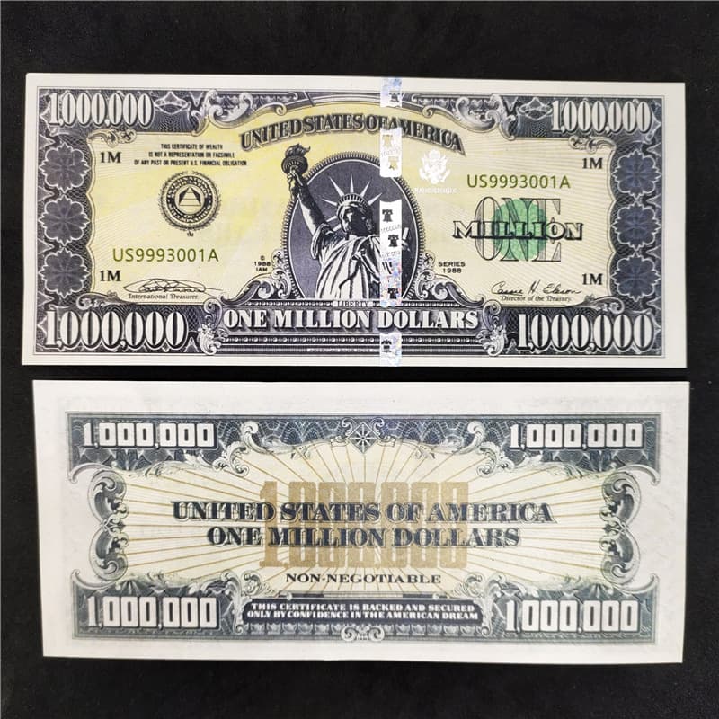 High Denomination European Million Commemorative Note US Fun Banknote Statue of Liberty Commemorative Coin 1 Million US Collectible Coin