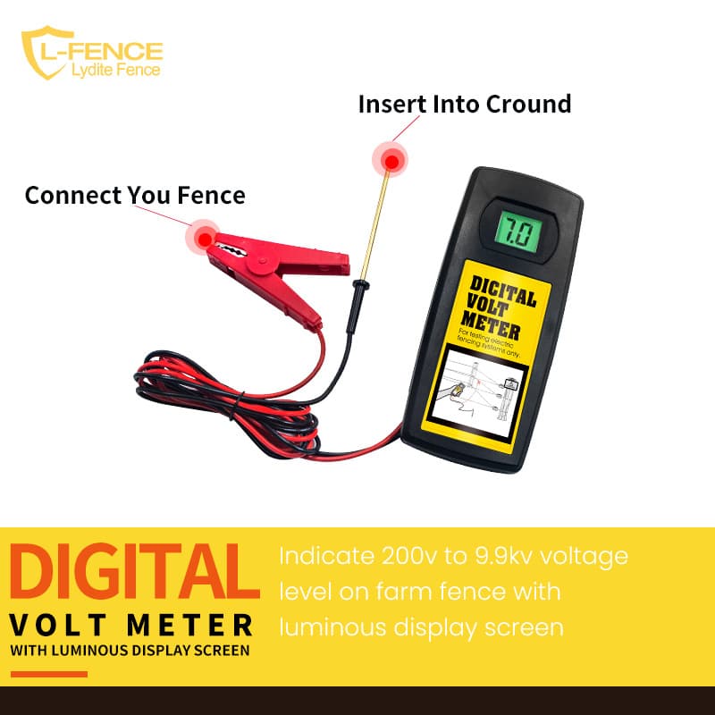 Electric Fence Voltage Tester 9.9KV Multiple Models for Cattle Farms and Ranches with Backlit Voltage Detector