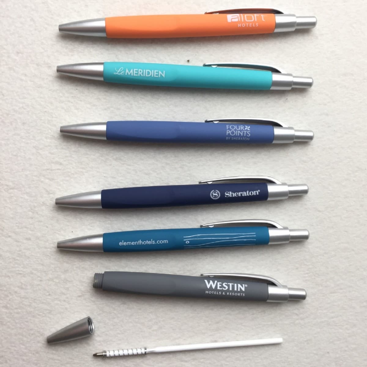 Plastic Ballpoint Pen Hotel Advertising Pen Spray Paint Ballpoint Atomic Printing Logo Office Culture