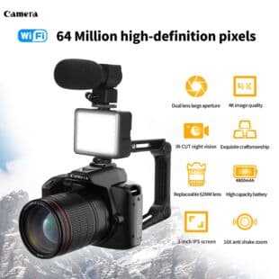 New 64MP D5 HD WiFi Digital Camera 4K Dual Camera Night Vision DV Camcorder Cross-border