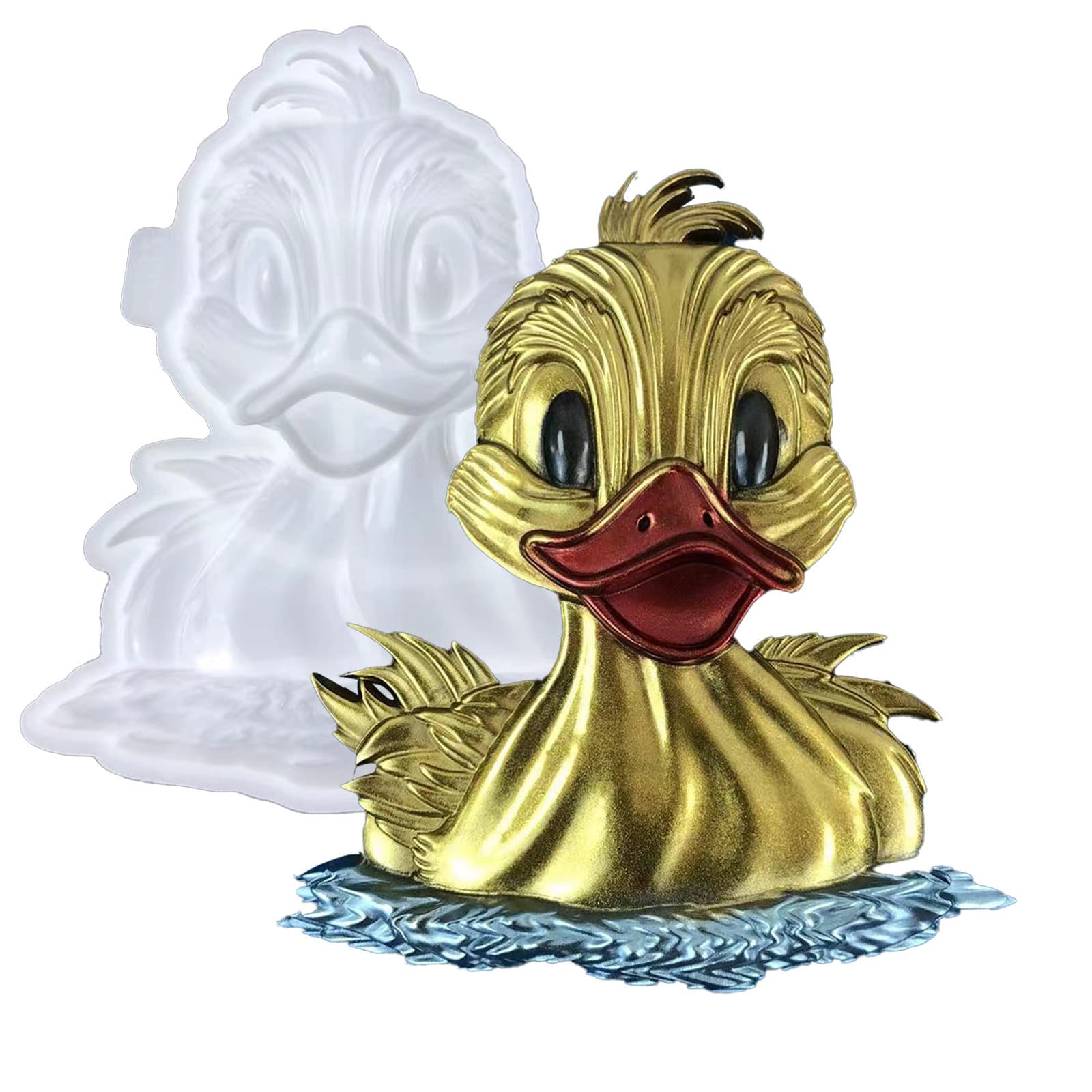 Duck Pendant Silicone Mold Entryway Wall Hanging Decoration Resin Craft Semi-3D Mold