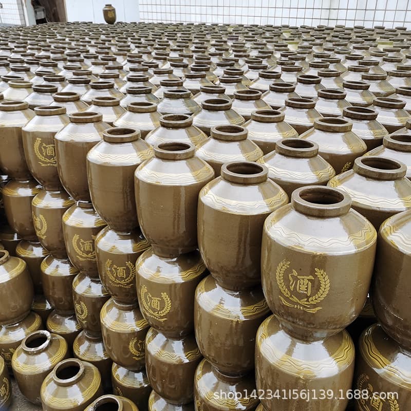 Ceramic Wine Jar 50 Jin Capacity Earthenware Wine Vat Wholesale 25kg Sichuan Longchang Earthenware Wine Jar Liquor Bottle