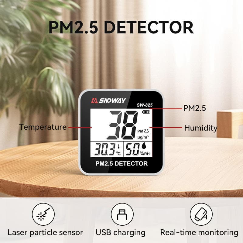 SNDWAY/Deepdawei SW825 Air Quality Detector PM2.5 Tester for Dust Particles