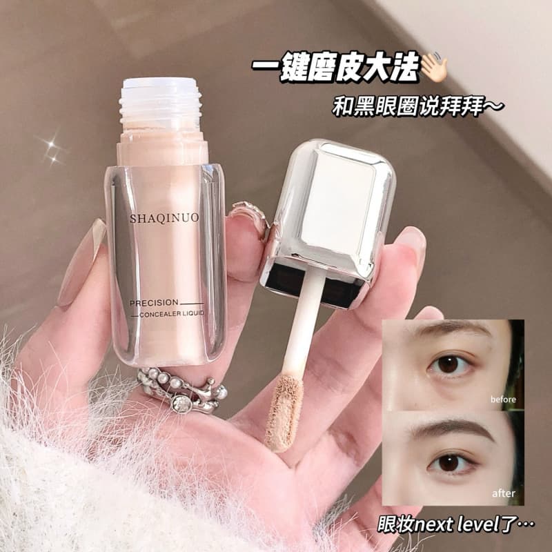 SHAQINUO Precision Concealer Liquid Covers Acne Marks, Spots, Dark Circles, Student Tear Trough Party Long-lasting Non-Removing Makeup Foundation