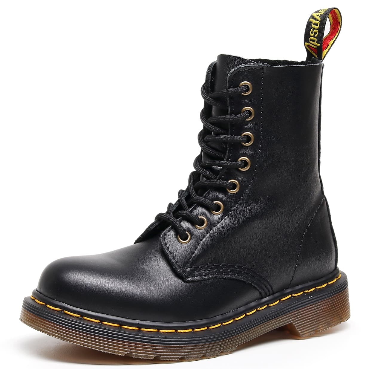 Aibiden High-top 1460 Motorcycle Boots Women Classic Soft Leather British Style Short Boots Unisex Genuine Leather Boots Round Toe Trendy