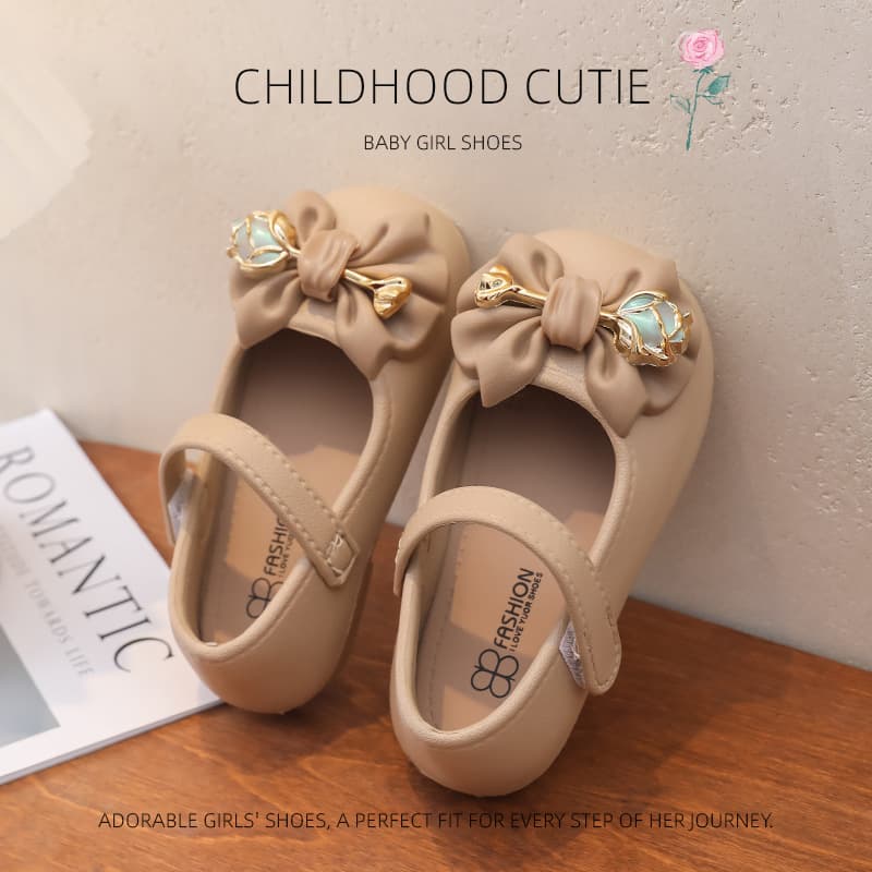 2025 Spring/Autumn Children's Driving Shoes Girls Anti-slip Soft-Sole Toddler Princess Shoes Fashion Unique Stylish Export
