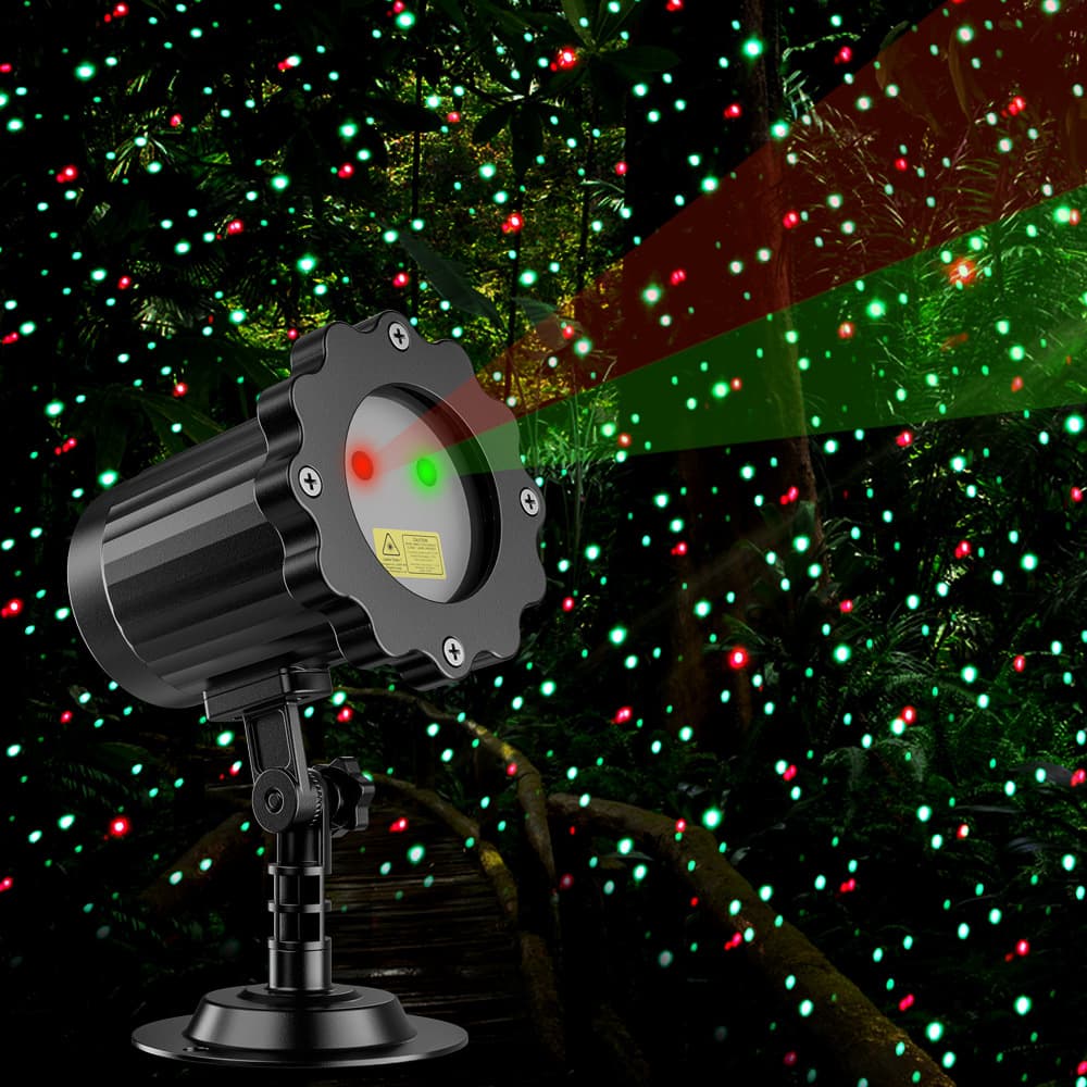 Cross-border starry sky red and green laser lights, Christmas decorative lights, outdoor waterproof lawn lights, stage laser lights