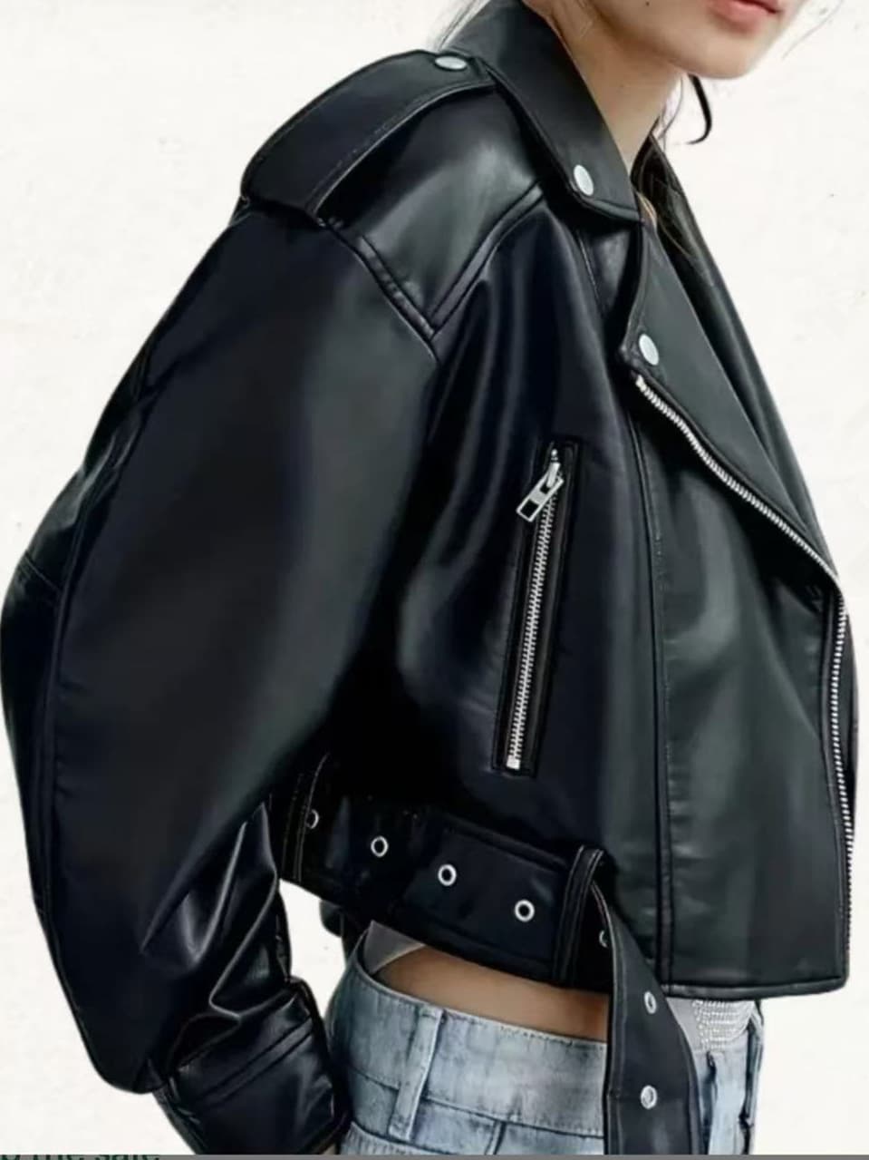 Vintage PU Leather Short Jacket for Women 2025 Spring Autumn New Design Loose Fit Jacket Top