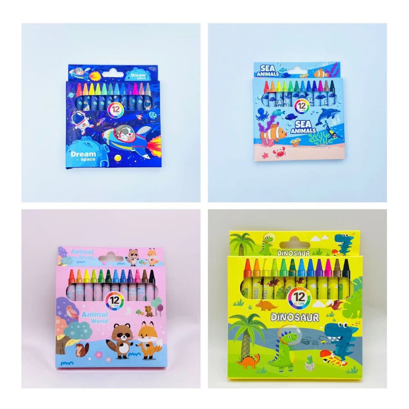 Color pen 12-color cartoon student crayon painting stationery 802 mini kindergarten small prize graffiti crayon