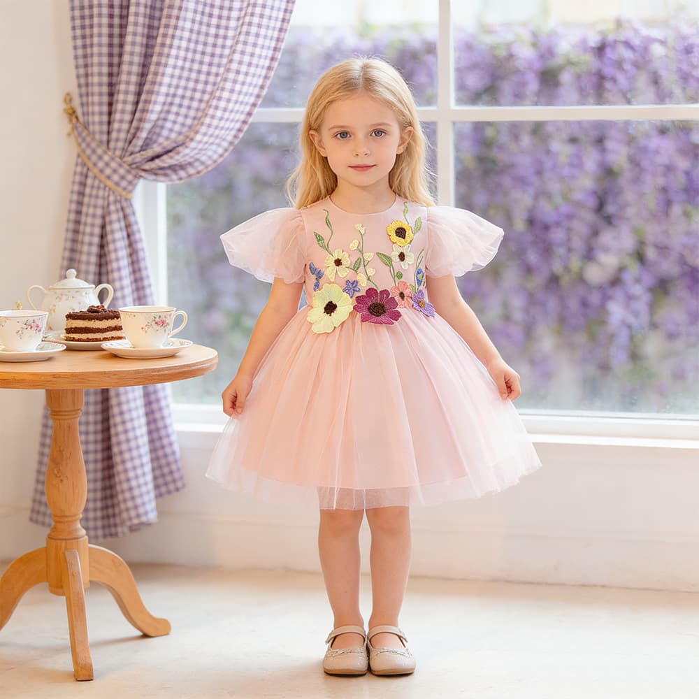2025 New Arrival High-End Chinese-Style Princess Dress for Baby Girl's First Birthday, Summer