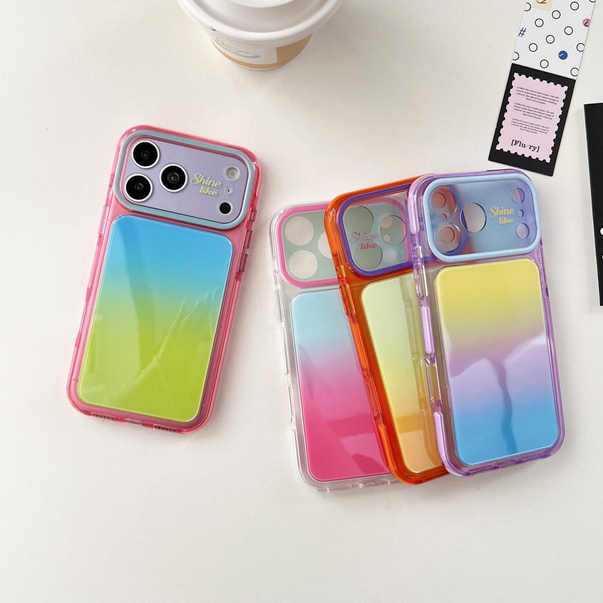 Instant Large Window Gradient Case for Apple iPhone 15, Compatible with iPhone 17/16 PRO MAX, Shockproof Full Coverage
