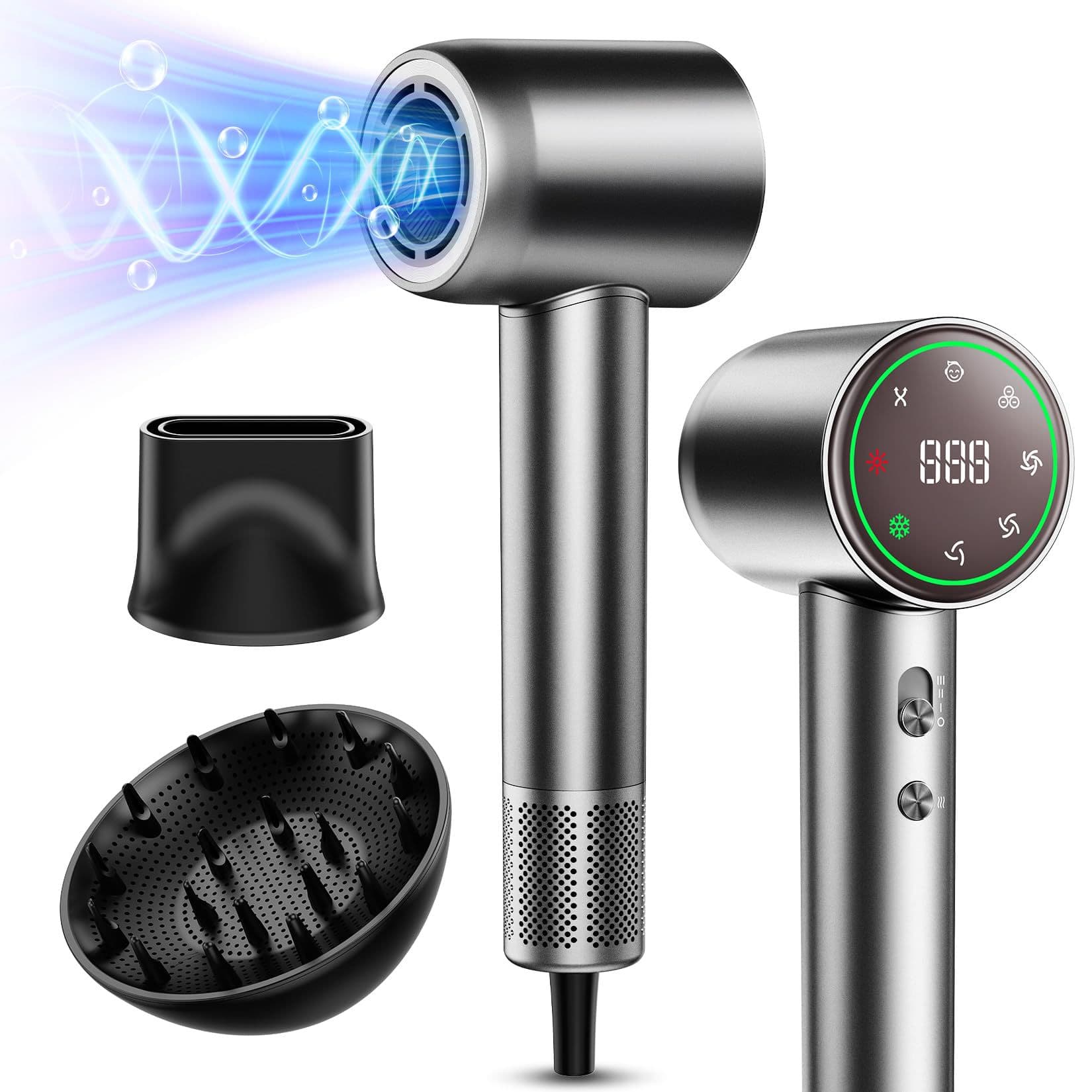 Cross-Border Bestseller High-Speed Hair Dryer Constant Temperature Hair Care Home Brushless Blow Dryer Bladeless Negative Ion Hair Dryer Wholesale