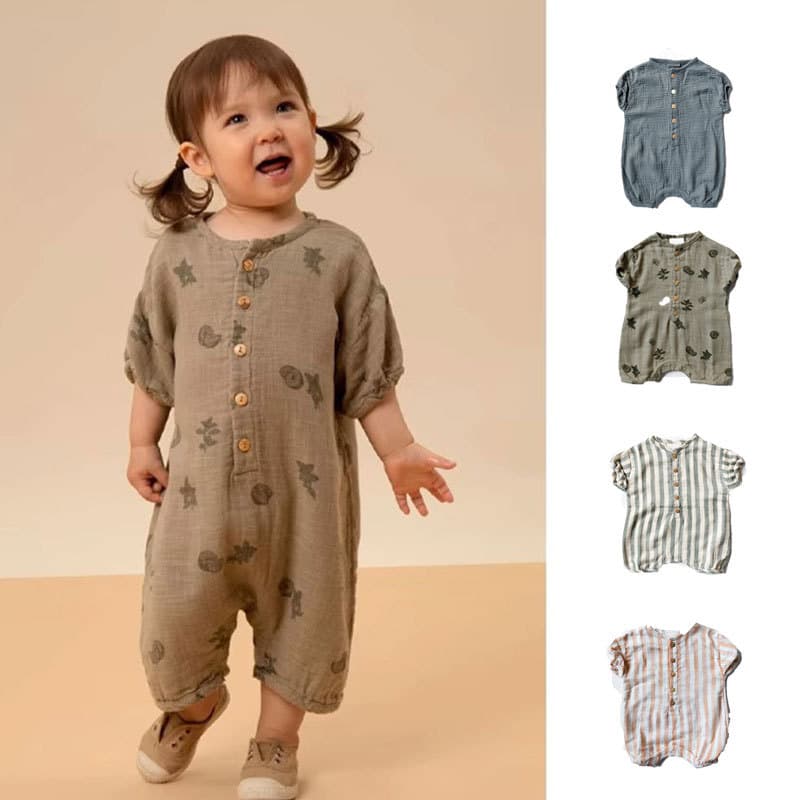 Baby Short-Sleeve Crawler Shirt, Pure Cotton, 2025 Danish Summer Newborn Bodysuit, Comfortable for Boys and Girls
