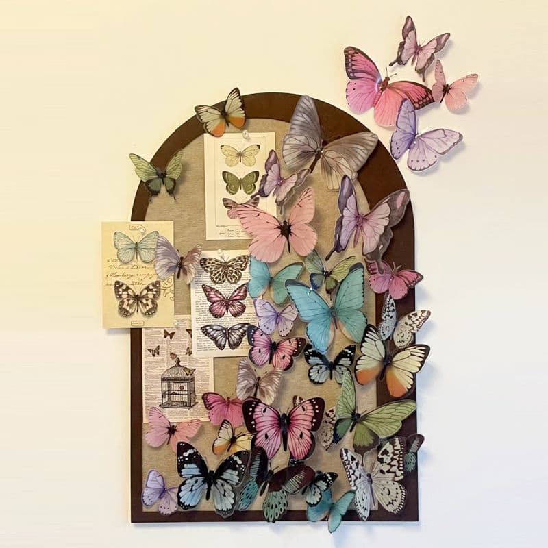 Complete butterfly wall felt board photo wall, self-adhesive nail-free DIY photo display background wall sticker decor.