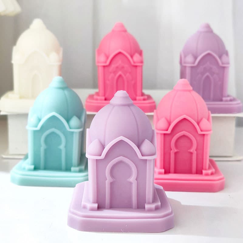 Small Size Dome Church Silicone Mould Mosque Building Aromatherapy Candle Plaster Home Creative Decoration