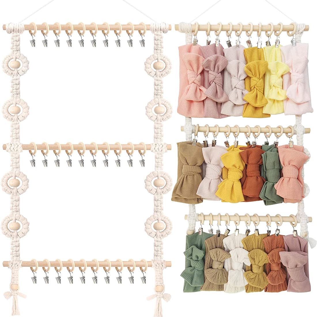 Ins Bohemian Handwoven Daisy Children's Hair Accessory Storage Rack, Baby Headband Storage Wall Decor