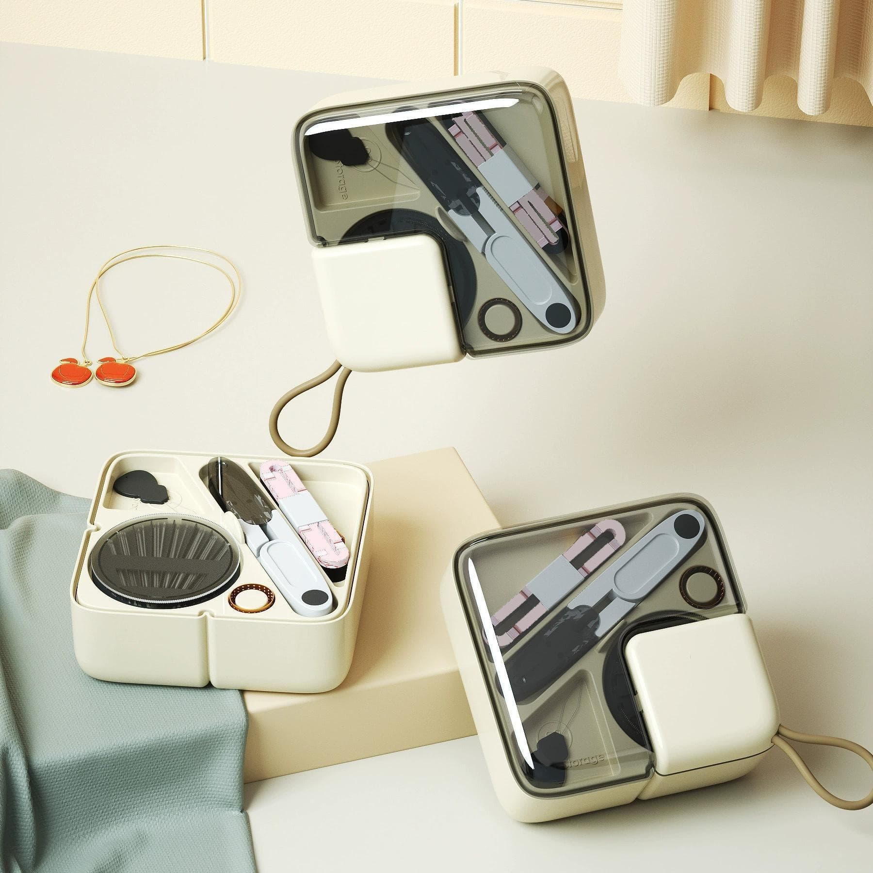 Luxury sewing kit set, portable sewing kit for home and dormitory use, multi-functional sewing box, high-end and practical.