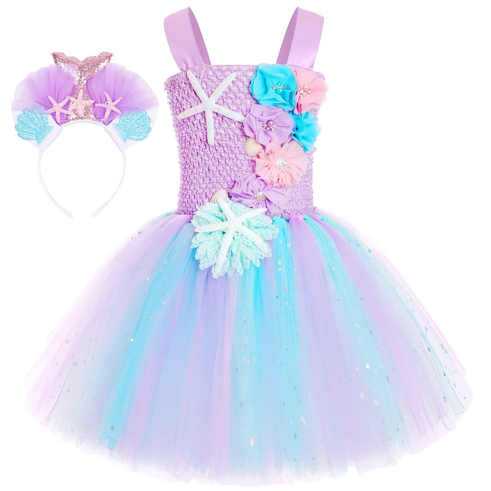 Cross-border children's mesh skirt mermaid princess skirt beach party cosplay mermaid role play costume