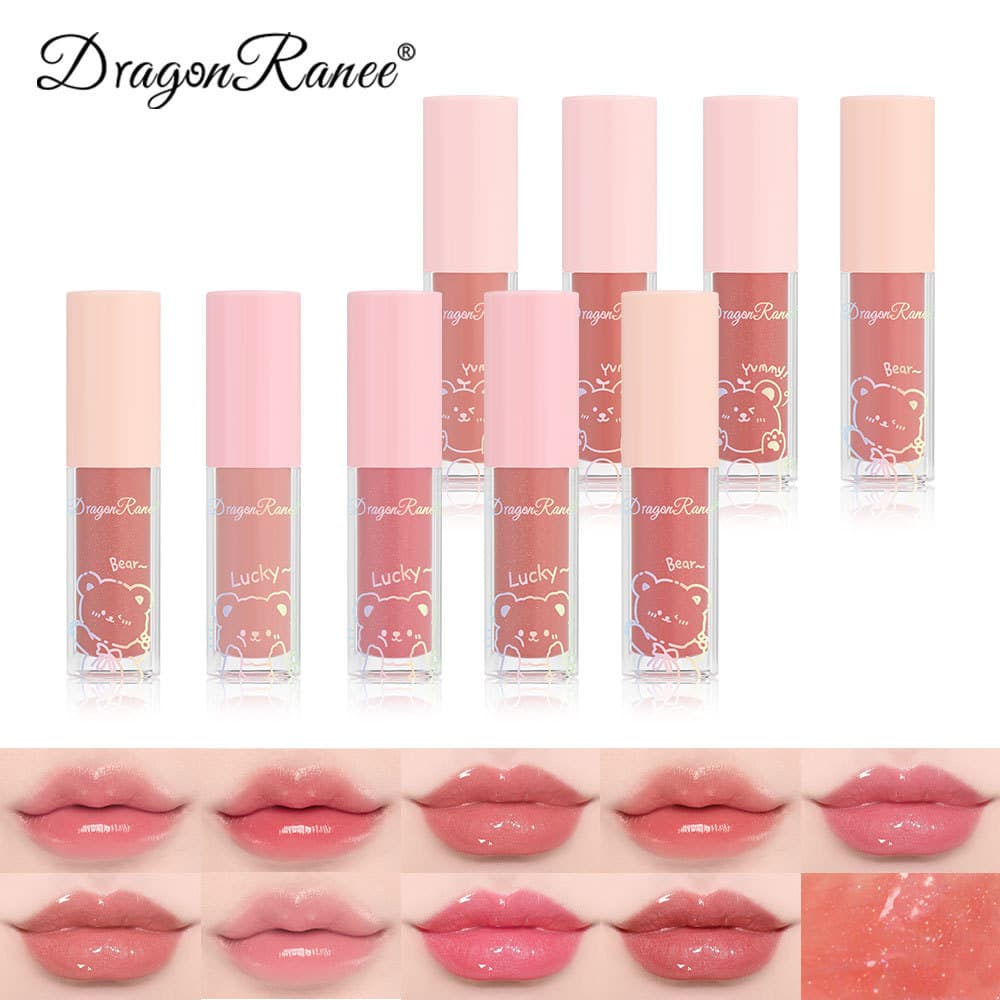 Cross-border Lip Gloss/Lip Stain/Lip Oil with Glassy Waterlight Finish, Moisturizing and Pearly Shimmer for Cute Plump Lips