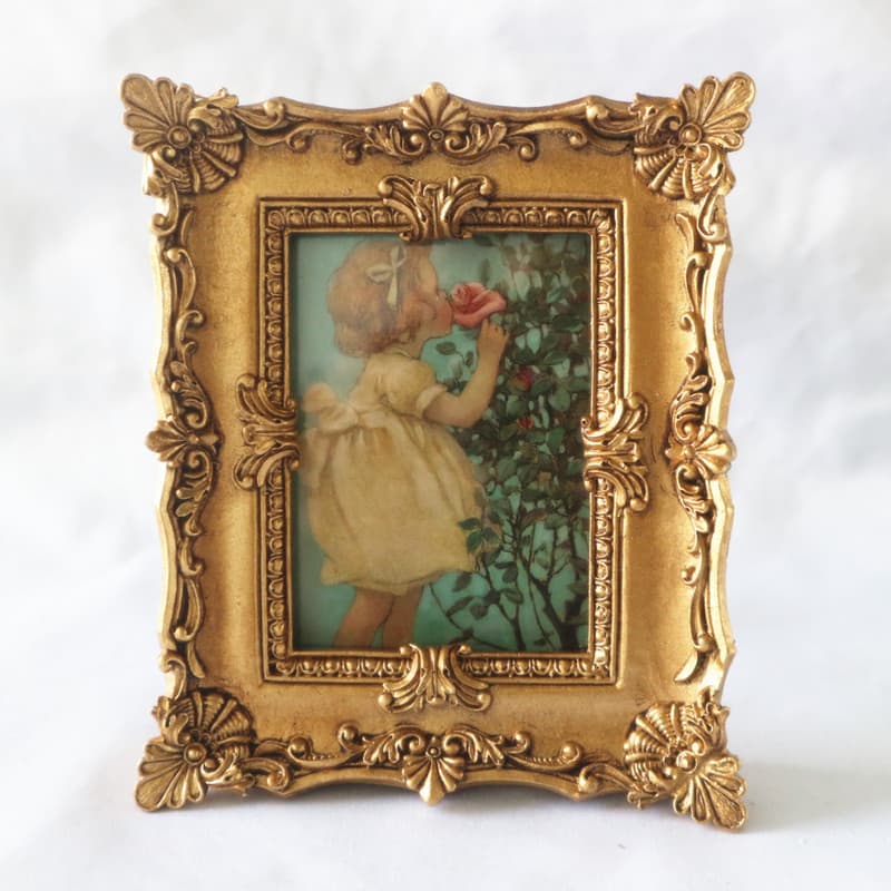 European-style Resin Photo Frame Vintage Ornament Background Wall Decor Home Soft Furnishing Hanging Decoration Entryway Wall-Mounted DIY Picture Frame