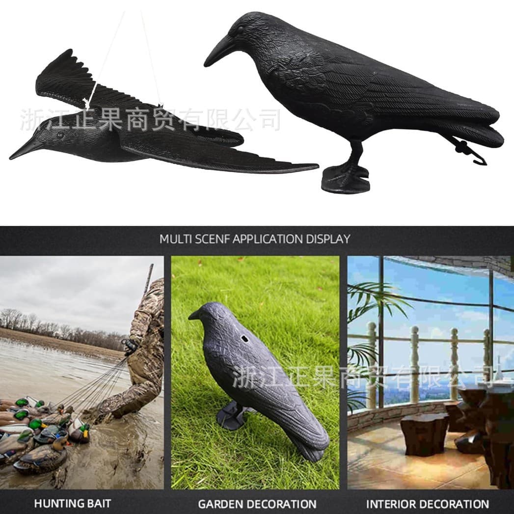 Cross-border Simulation Crow Flying Bird Magpie Plastic Animal Ornament Outdoor Garden Courtyard Decoy Bird Repellent Decoration