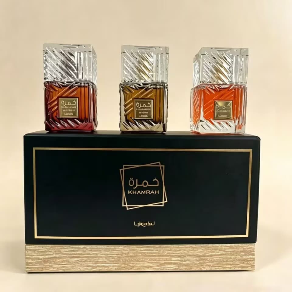 High-Quality Gift Box 3-Piece Perfume Set Lattafa Khamrah Arabian Dubai Bestseller Fragrance