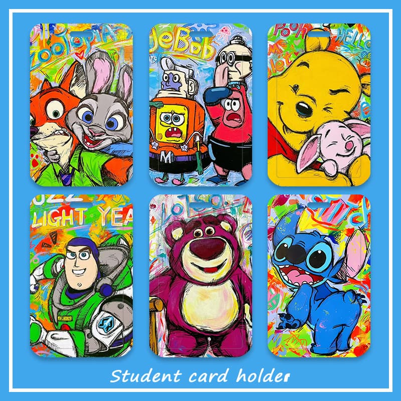 Tuya Cartoon Anime Campus Student Card, Meal Card, Metro Card, Bus Card, Kindergarten Pickup Card, Anti-Loss Hard Card Holder