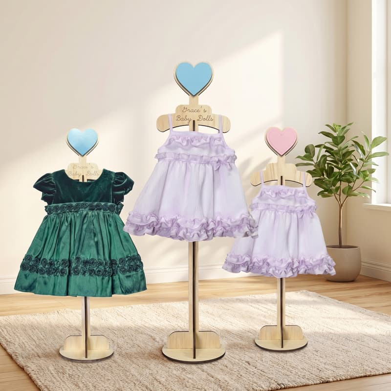 New Cross-Border Baby Clothing Display Stand Wooden Infant and Toddler Clothing Display Rack
