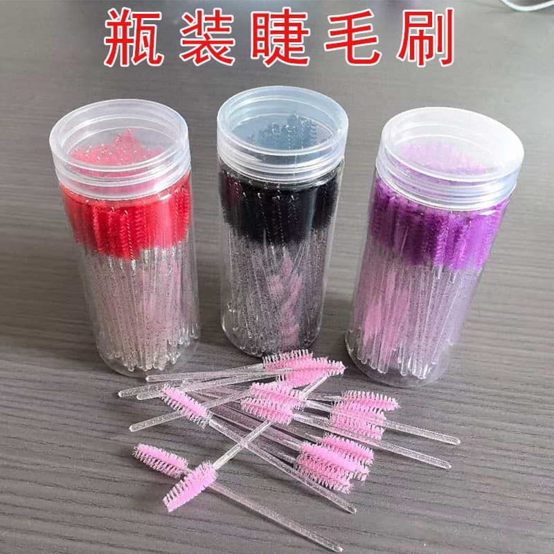 Cross-border bottled crystal wand eyelash brush bottled disposable eyebrow comb spiral brush colorful eyelash brush eyebrow brush tool