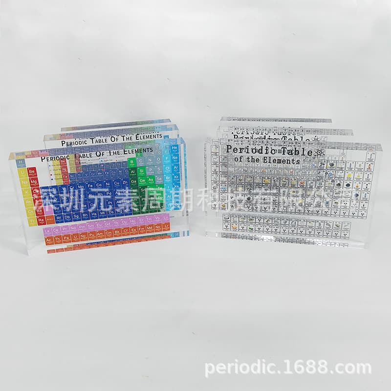 Acrylic transparent periodic table display cube, National Day and Mid-Autumn Festival student gift ornament, element business gift