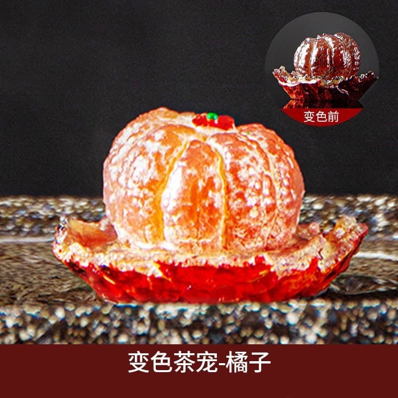 Modern Simplicity Sugar Orange Resin Tea Pet Gongfu Tea Set Tea Table Tea Tray Tea Ceremony Ornament Premium Quality Livable