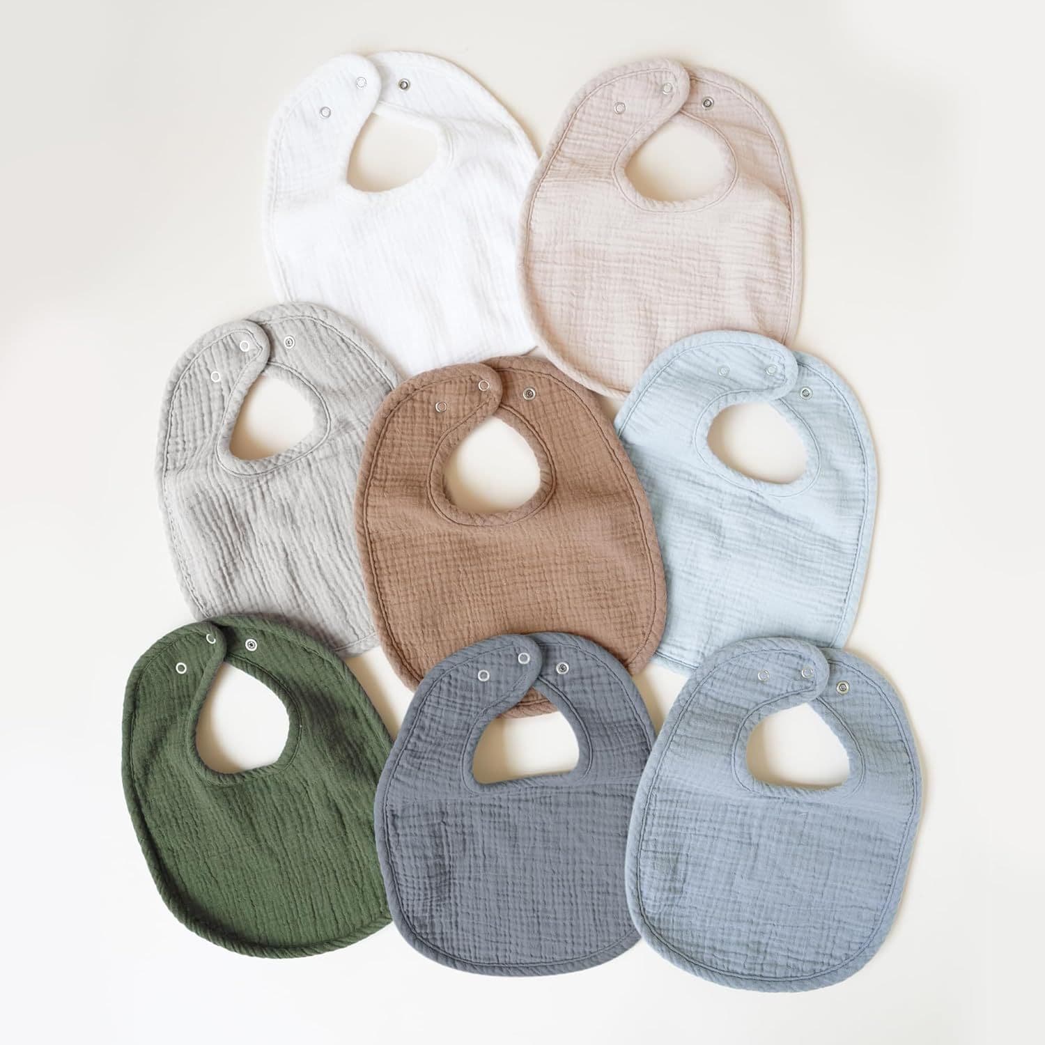 Newborn Baby Double-Layer Crinkle Cotton Gauze Bib U-Shaped Drool Bib Absorbent Spit-Up Pad Cross-Border Bestseller