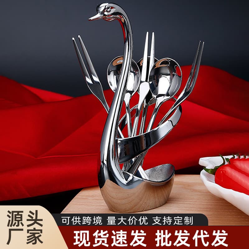 Zinc Alloy Creative Seat Ornaments High-Value Fruit Fork Dessert Cake Spoon Fruit Pick Tableware Set