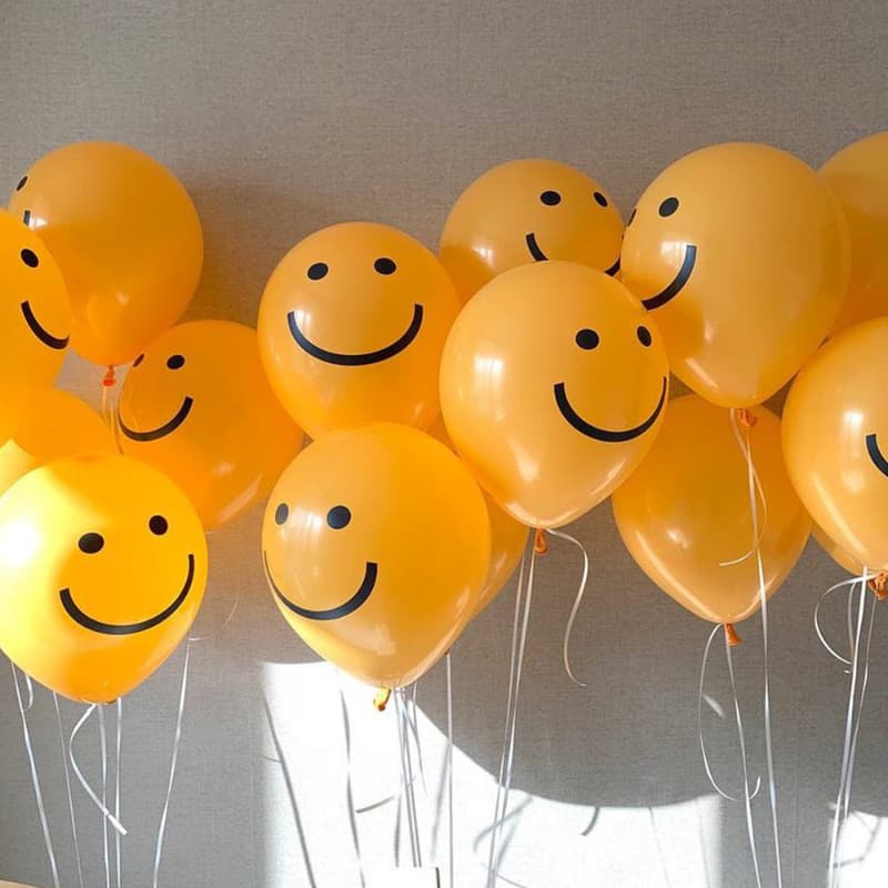 10 inch 2.2g lemon yellow smiley face balloon first birthday party arrangement smile latex decoration