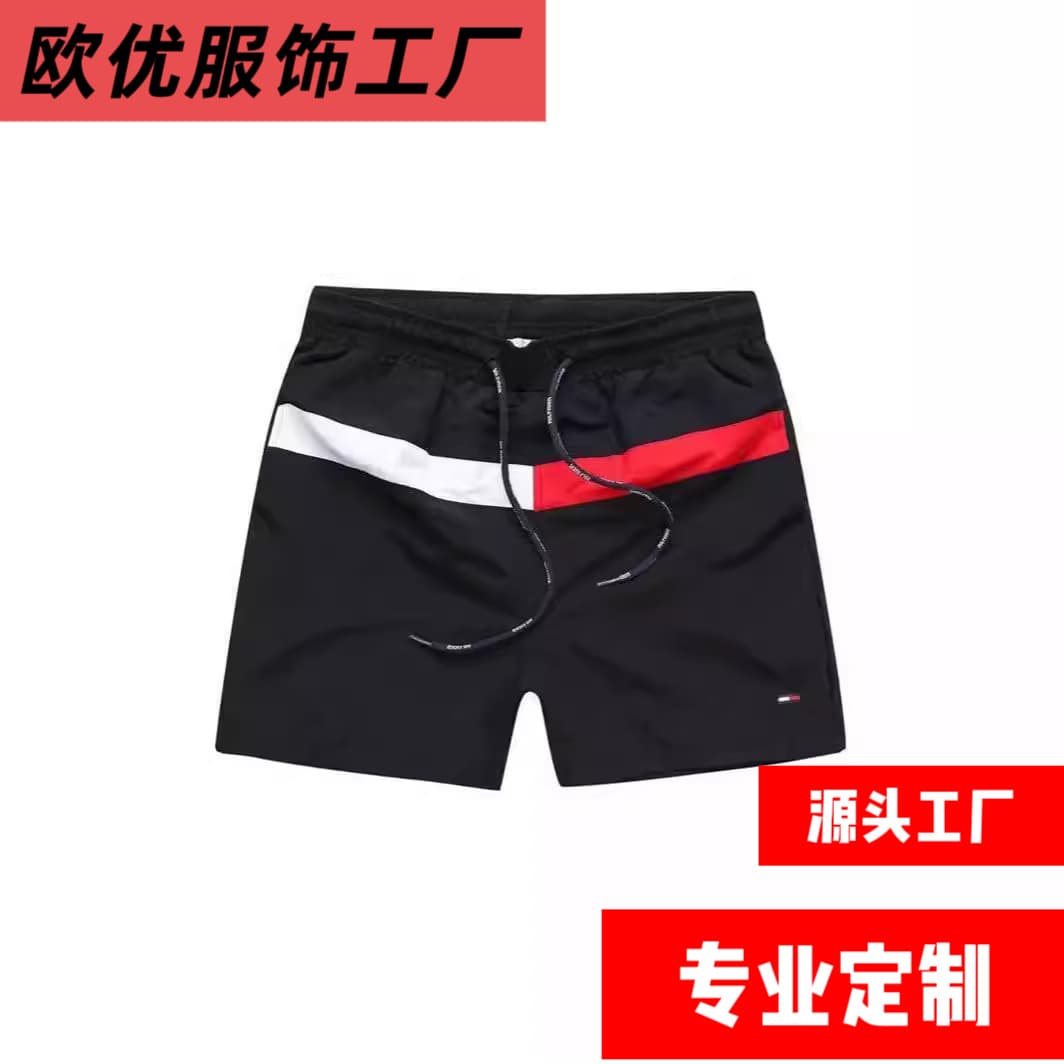 Cross-Border Summer Youth Fitness Beach Surfing Quick-Dry Three-Quarter Shorts Sports Shorts European and American Beach Shorts for Men