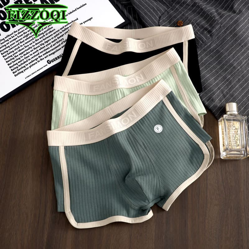 New Men's Cotton Boxer Briefs, Breathable, Comfortable, High-Quality, Trendy