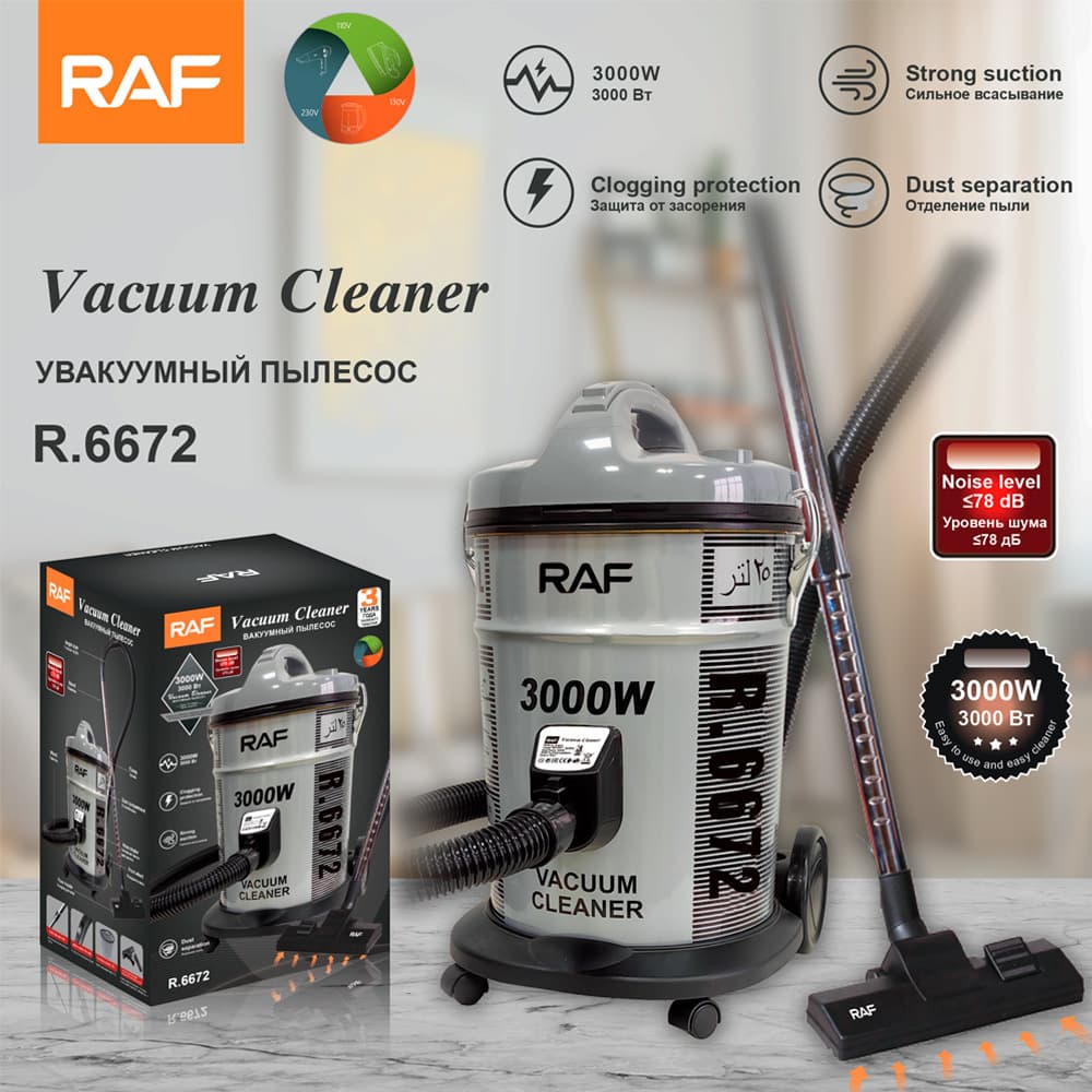 RAF European Standard Cross-Border Dry Vacuum Cleaner, Home Hotel Super Suction Power High-Performance Handheld Canister Vacuum
