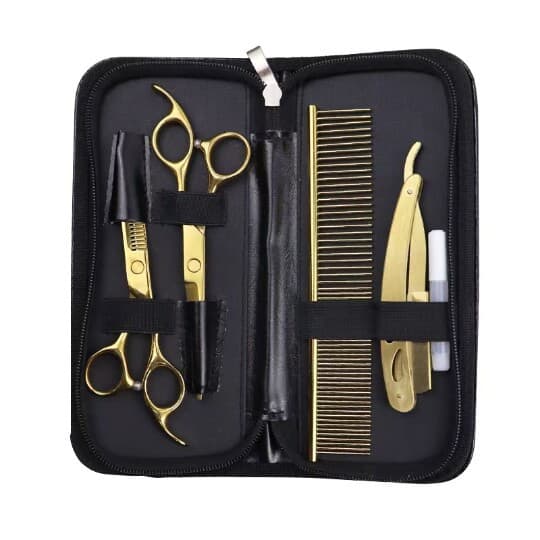 Stainless Steel Integrated Hair Cutting Scissors Set for Home Use - Includes Straight, Thinning, and Texturizing Scissors
