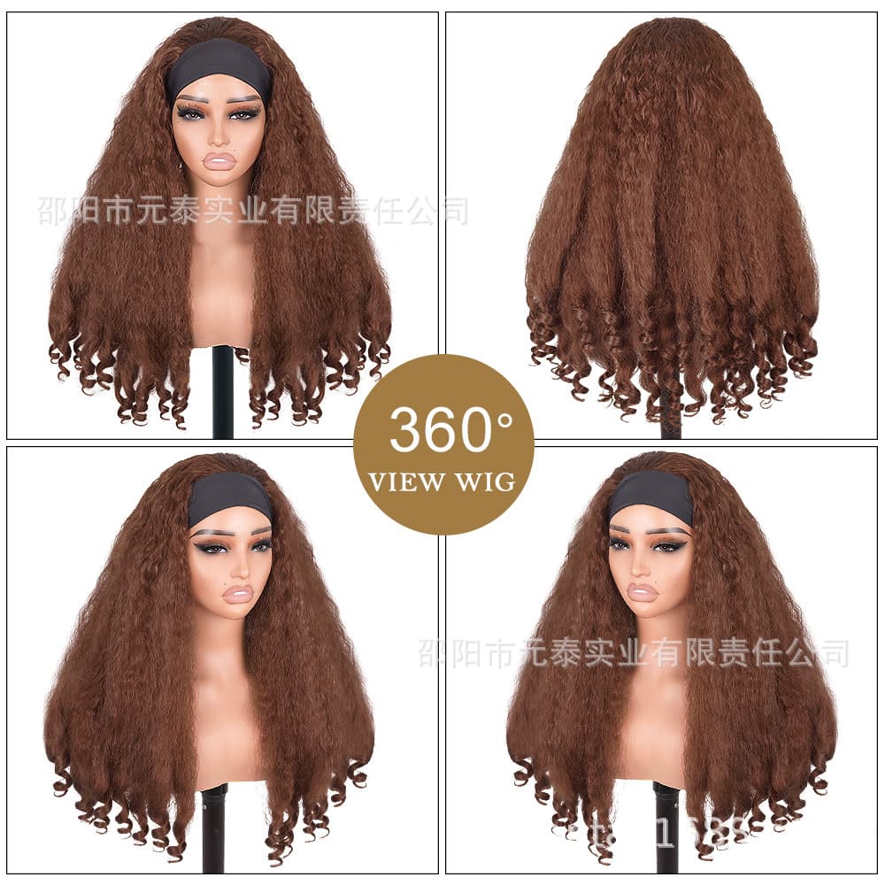 High Quality Multi Color Afro Curly Wigs With Headband
