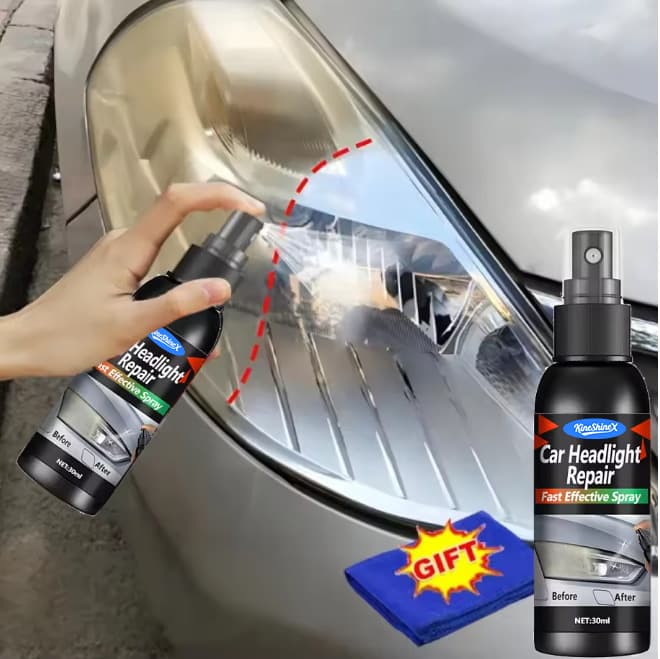 KineShineX Car Headlight Restoration Liquid Anti-Yellowing Oxidation Repair Kit with Long-Lasting UV Protection and Polishing