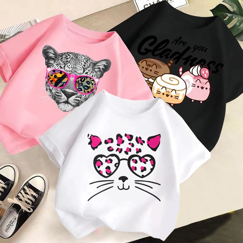 Boys and Girls Short Sleeve T-Shirt Summer 2025 New Fashionable Children's Top Medium and Large Kids Half Sleeve Cross-Border Children's Clothing