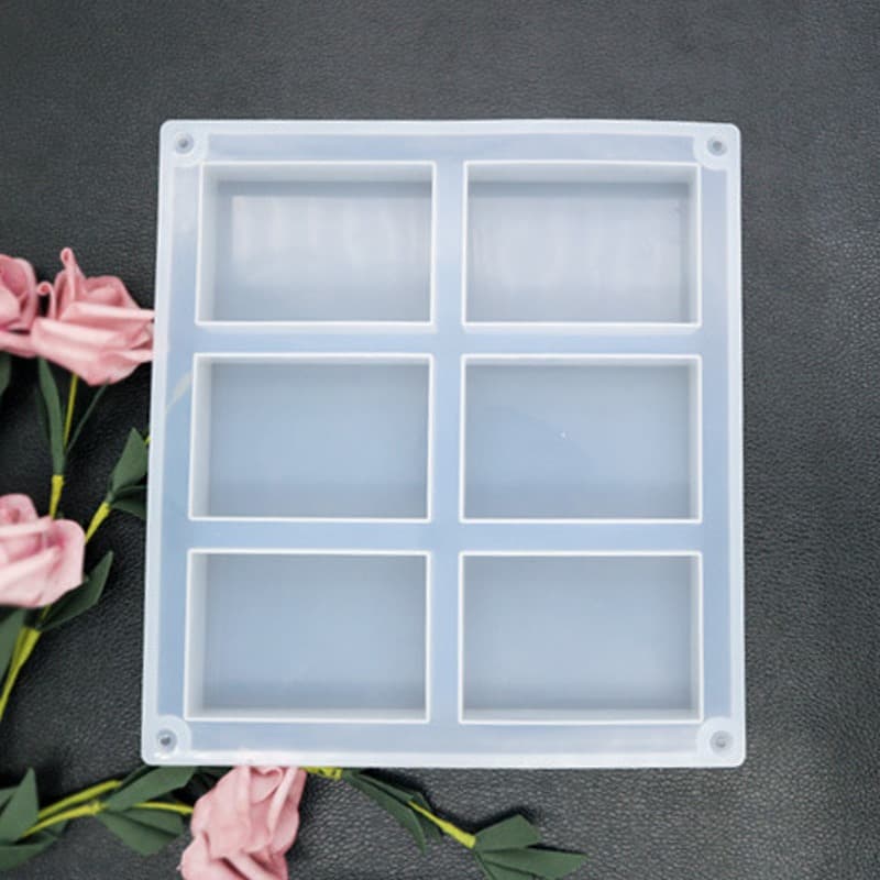 DIY Silicone Mold 6 Grid Large Rectangular Baking Cake Mold Cross-Border Hot Selling Exclusive Supply