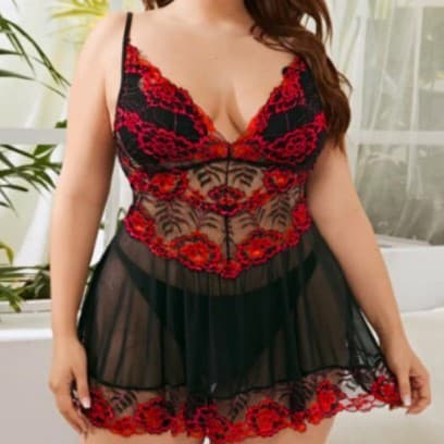 Overseas Cross-Border Plus Size Lingerie Sexy Lace Nightgown Camisole Sleep Dress 250 lbs